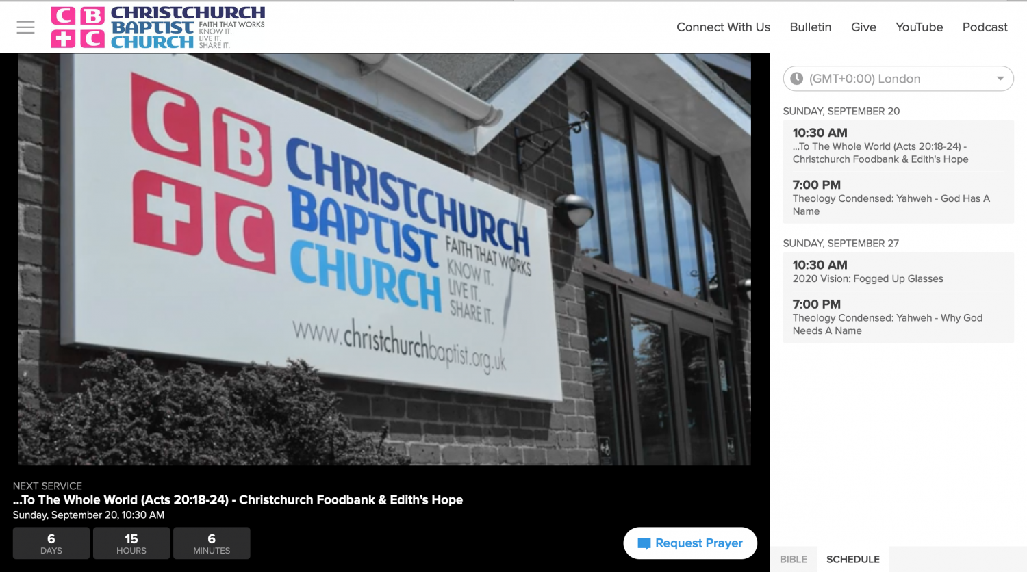 Live Streaming Christchurch Baptist Church